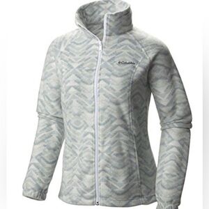 Columbia Size M Benton Springs Print Full-Zip Fleece Jacket